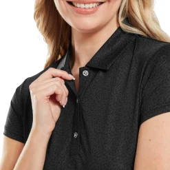 Animal Print Cap Sleeve Lisle Svart-FootJoy Online