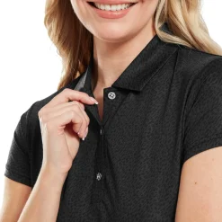 Animal Print Cap Sleeve Lisle Svart-FootJoy Online
