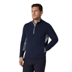 Blocked LS 1/4 Zip Pullover Blå-Callaway Discount