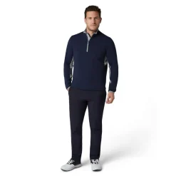 Blocked LS 1/4 Zip Pullover Blå-Callaway Discount