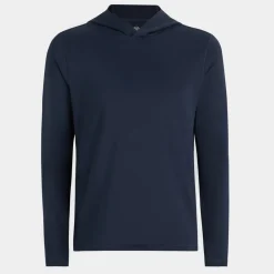 Brushed Back Tech Terry Hoodie: Blå-G/Fore Outlet