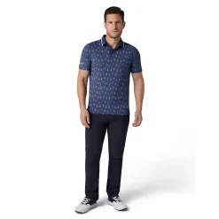 Geo Cocktail Print Polo Blå-Callaway Outlet