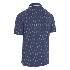 Geo Cocktail Print Polo Blå-Callaway Outlet