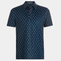 Geometric Floral Tech Jersey Polo Blå-G/Fore