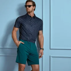 Geometric Floral Tech Jersey Polo Blå-G/Fore