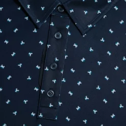 Geometric Floral Tech Jersey Polo Blå-G/Fore
