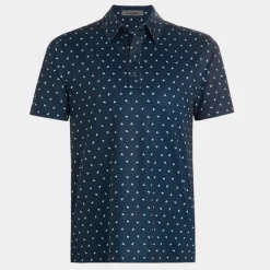 Geometric Floral Tech Jersey Polo Blå-G/Fore