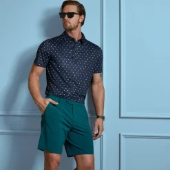 Geometric Floral Tech Jersey Polo Blå-G/Fore