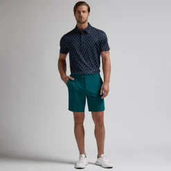 Geometric Floral Tech Jersey Polo Blå-G/Fore