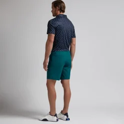 Geometric Floral Tech Jersey Polo Blå-G/Fore