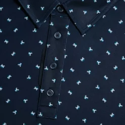 Geometric Floral Tech Jersey Polo Blå-G/Fore