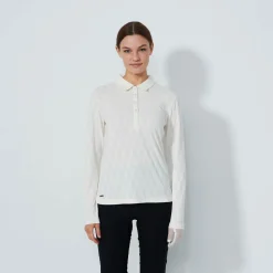 Graphic Jaquard Ls Poloshirt Vit-Daily Sports Best