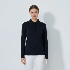 Graphic Jaquard Ls Poloshirt Svart-Daily Sports