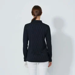 Graphic Jaquard Ls Poloshirt Svart-Daily Sports