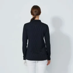 Graphic Jaquard Ls Poloshirt Svart-Daily Sports