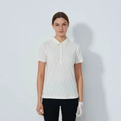Graphic Jaquard Ss Poloshirt Vit-Daily Sports