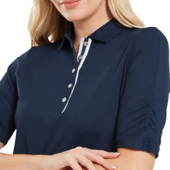 Half Sleeve Ruched Lisle Blå-FootJoy Outlet