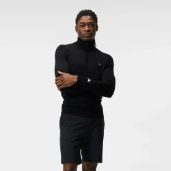 Kian Zipped Golf Sweater Svart-J.Lindeberg Discount