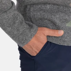 Lambswool Blend Argyle V-Neck Grå Blå-Lyle & Scott Online