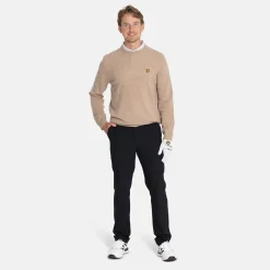 Lambswool Blend Crew Beige-Lyle & Scott Sale