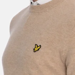 Lambswool Blend Crew Beige-Lyle & Scott Sale