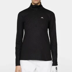 Lauryn Quarter Zip Mid Layer Svart-J.Lindeberg Clearance