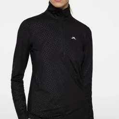 Lauryn Quarter Zip Mid Layer Svart-J.Lindeberg Clearance