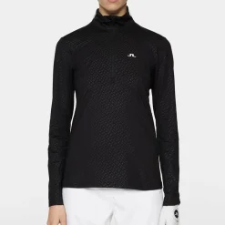 Lauryn Quarter Zip Mid Layer Svart-J.Lindeberg Clearance