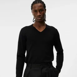 Lymann Merino V-Neck Sweater Svart-J.Lindeberg Sale