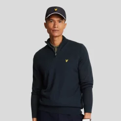 Merino Blend Quarter Zip Blå-Lyle & Scott New