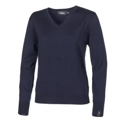 Merino V-Neck Blå-Ivanhoe Sale