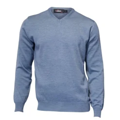 Merino V-Neck Blå-Ivanhoe