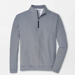 Perth Mini Stripe 1/4 Zip Blå Vit-Peter Millar