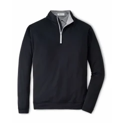 Perth Performance Quarter-Zip Svart-Peter Millar Discount