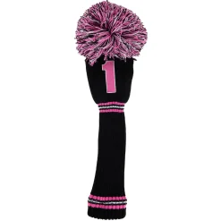 PomPom Headcover Driver Svart Rosa-PRG New