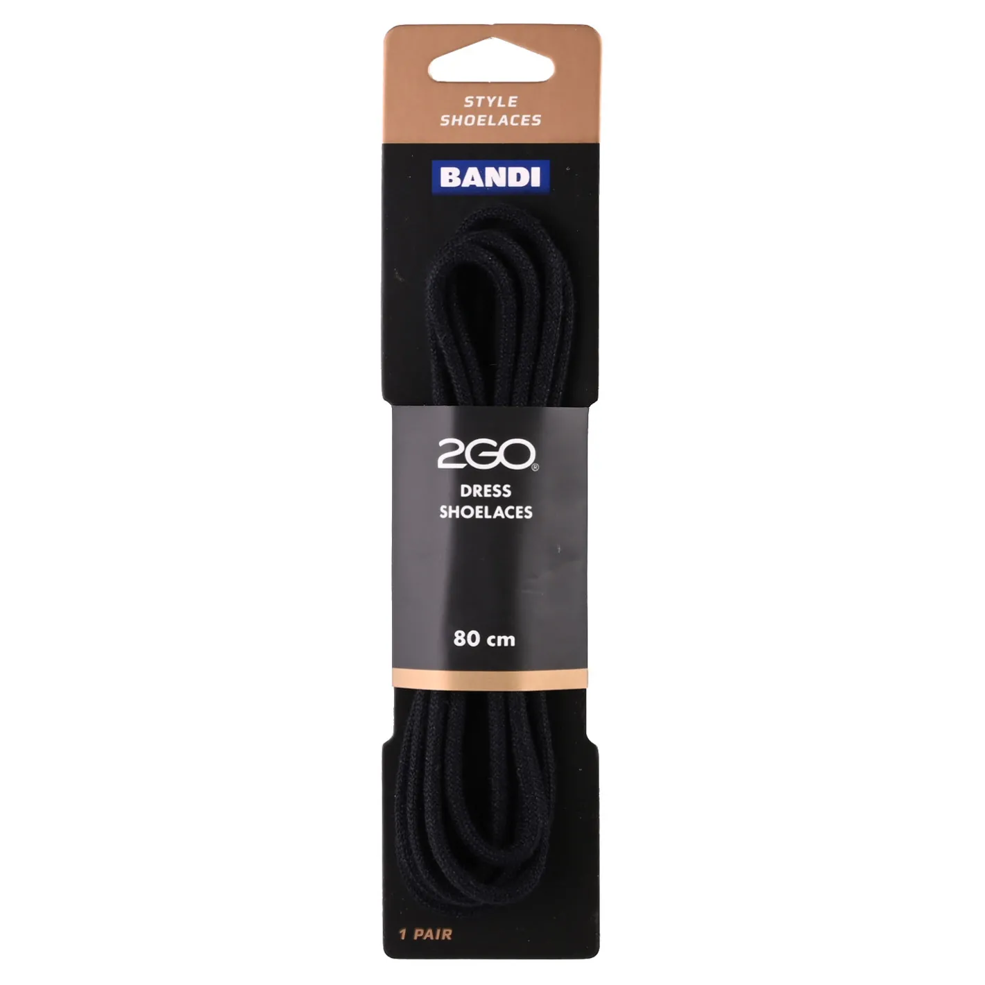 Shoelaces 153 Black 80cm-2GO Discount