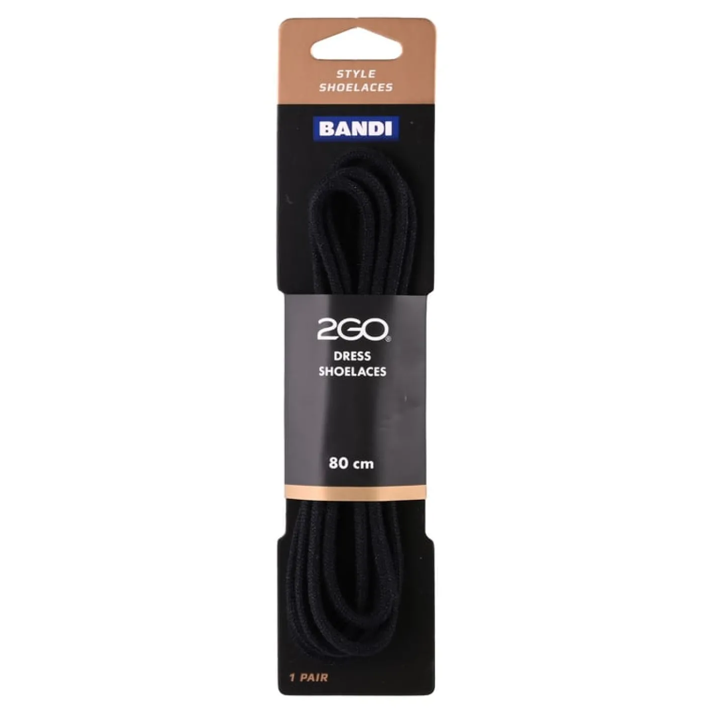 Shoelaces 153 Black 80cm-2GO Discount