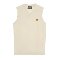 Slipover Merino Blend V-Neck Beige-Lyle & Scott Clearance