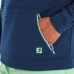 Textured Knit Hoodie Blå-FootJoy Discount