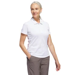 W Solid Performance Short Sleeve Polo Shirt Vit-Adidas Hot