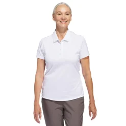 W Solid Performance Short Sleeve Polo Shirt Vit-Adidas Hot