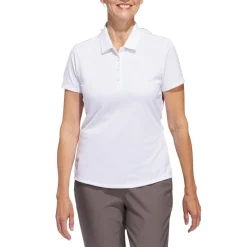 W Solid Performance Short Sleeve Polo Shirt Vit-Adidas Hot