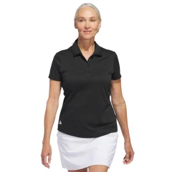 W Solid Performance Short Sleeve Polo Shirt Svart-Adidas Clearance