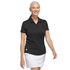 W Solid Performance Short Sleeve Polo Shirt Svart-Adidas Clearance
