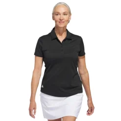 W Solid Performance Short Sleeve Polo Shirt Svart-Adidas Clearance