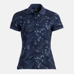 W Tech Hidden Button Pique AOP Blå-Bogeys & Birdies Discount