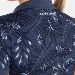 W Tech Hidden Button Pique AOP Blå-Bogeys & Birdies Discount