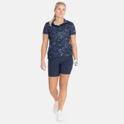 W Tech Hidden Button Pique AOP Blå-Bogeys & Birdies Discount