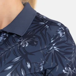 W Tech Hidden Button Pique AOP Blå-Bogeys & Birdies Discount