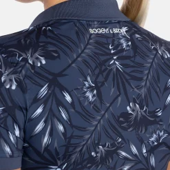 W Tech Hidden Button Pique AOP Blå-Bogeys & Birdies Discount